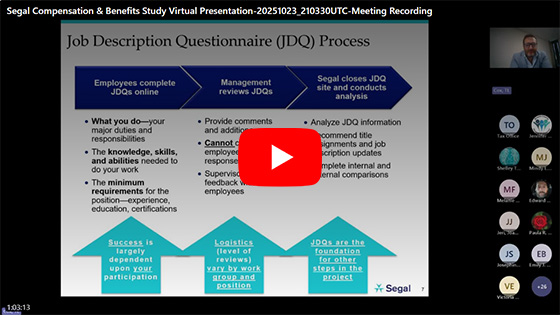 Screenshot of Segal virtual meeting