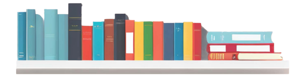 HR Library promo image - illustration of books on a shelf.