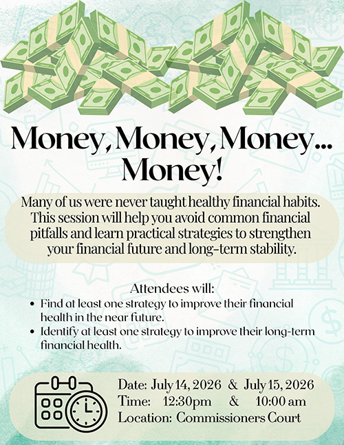 Financial Wisdom Flyer. All text in this flyer is listed in the body of this web post.